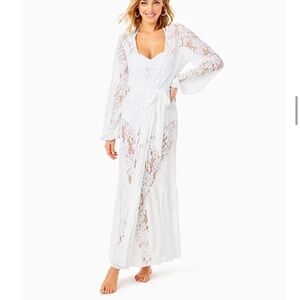 Lilly Pulitzer White Lace Long Swim Coverup